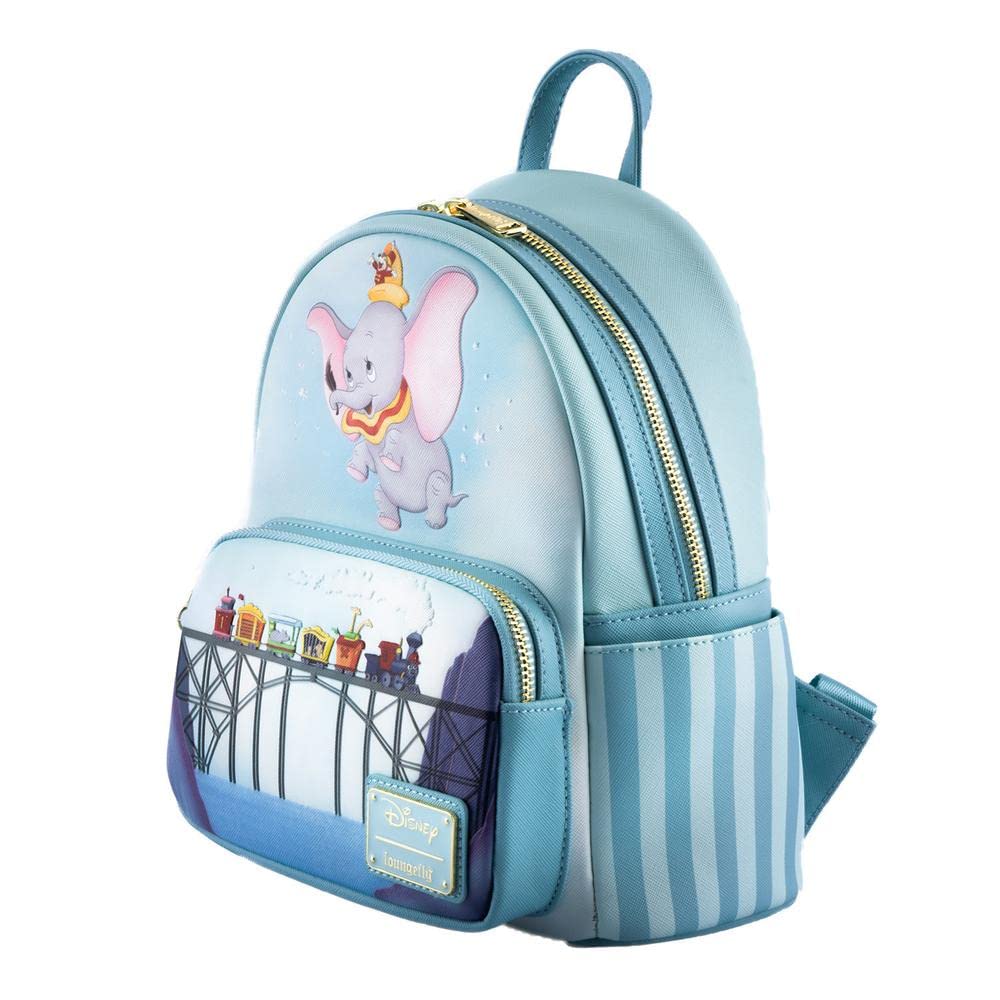 Loungefly Dumbo 80th Anniversary Don't Just Fly Mini Backpack Light Blue