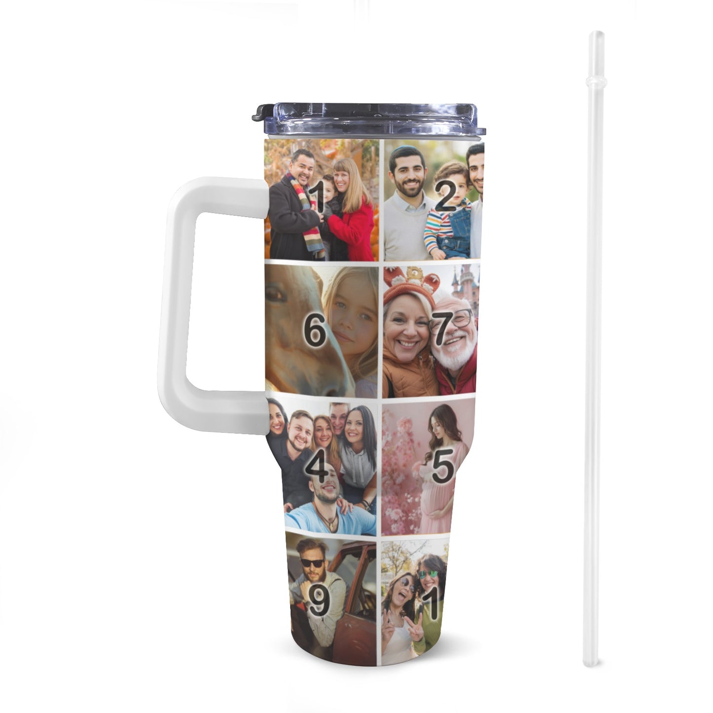 Color Grid 40oz Tumbler with Handle
