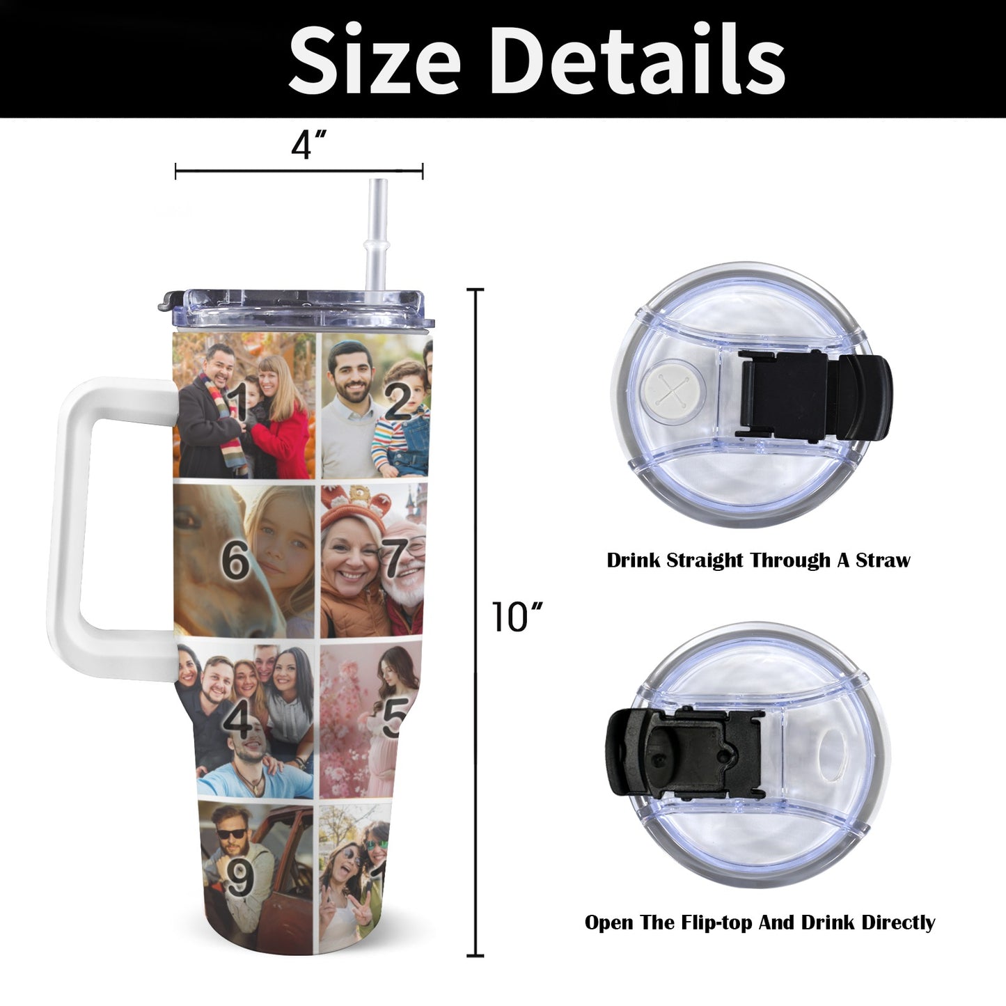 Color Grid 40oz Tumbler with Handle
